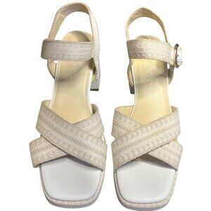 Marc Fisher LTD Gemmie Woven Sandals – Light Natural 8.5M New
